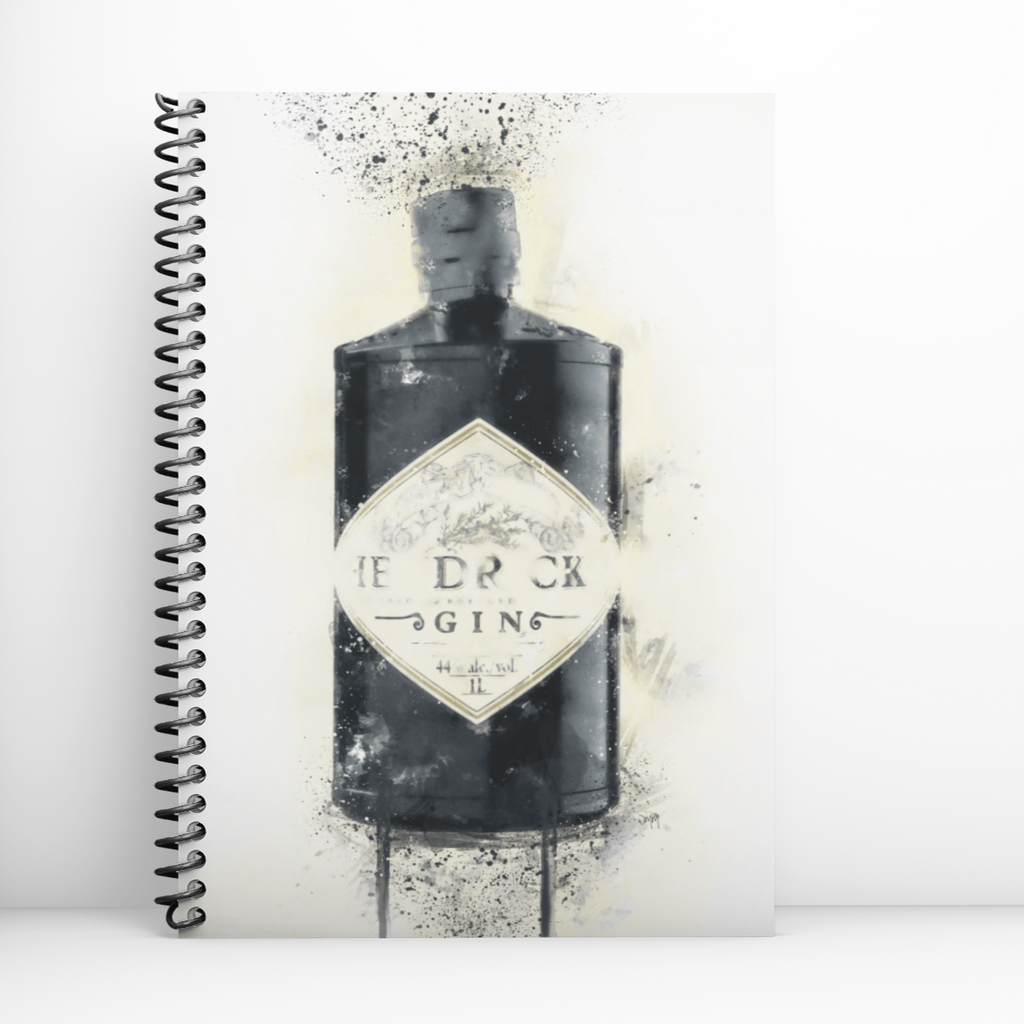 Black Gin Bottle Notebook freeshipping - Woolly Mammoth Media