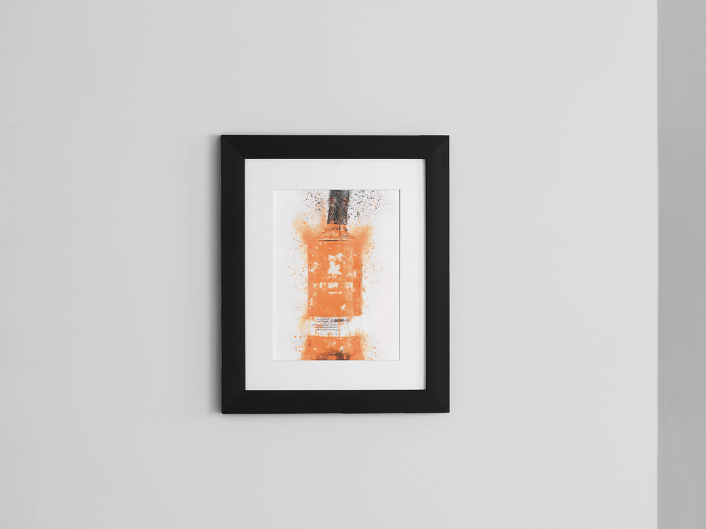 Gin Bottle Splatter Wall Art Print 'Sicilian Blood Orange' freeshipping - Woolly Mammoth Media