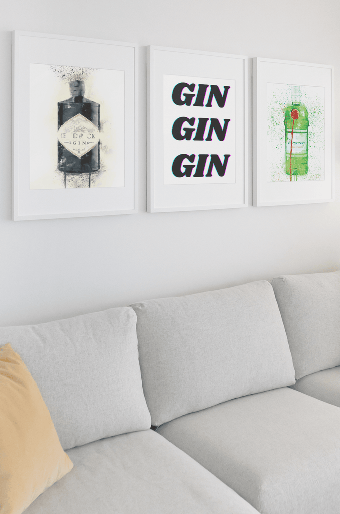 Gin Gin Gin wall art prints  - Woolly Mammoth Media