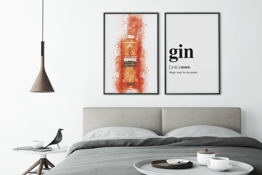 Gin Noun Art Wall Art Set of 2 Prints freeshipping - Woolly Mammoth Media