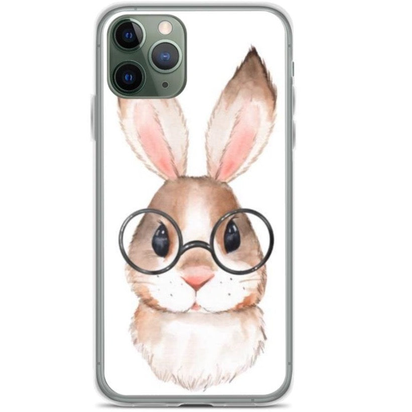 Rabbit in glasses iPhone Case CUTE freeshipping - Woolly Mammoth Media