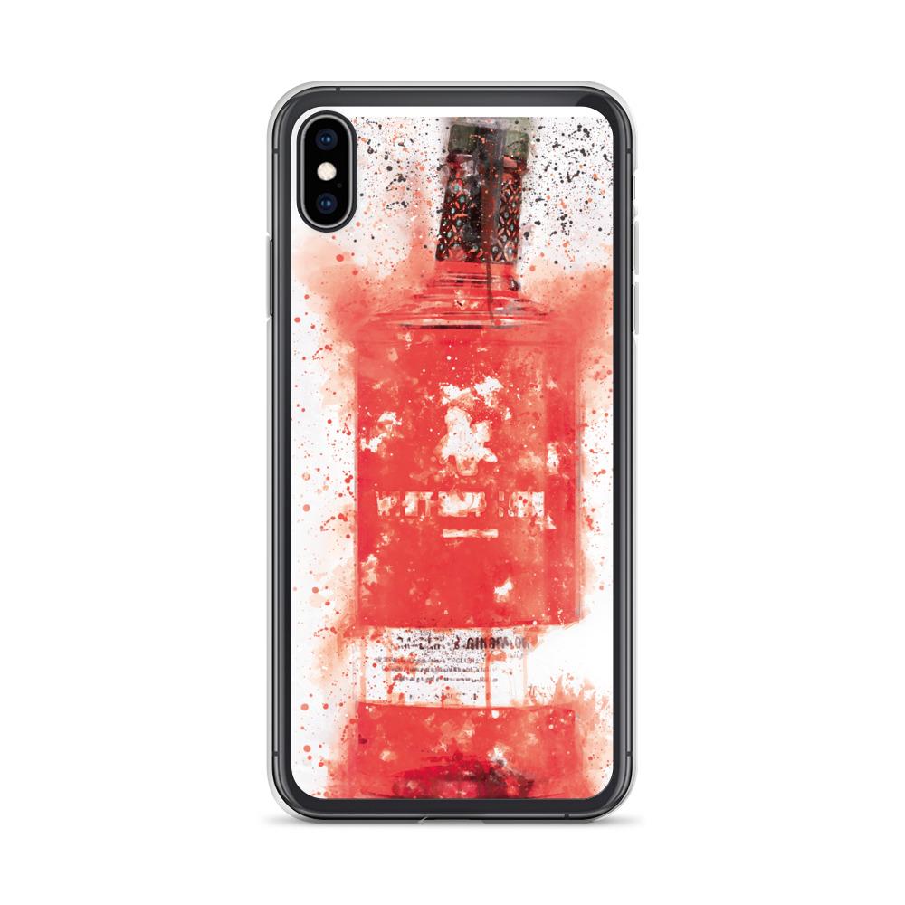 Raspberry Red Gin Bottle Splatter Art iPhone Case Cover freeshipping - Woolly Mammoth Media