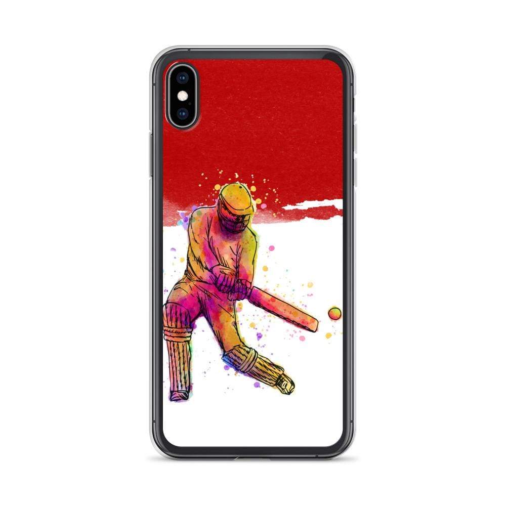 Cricket Player iPhone Case Red Art freeshipping - Woolly Mammoth Media