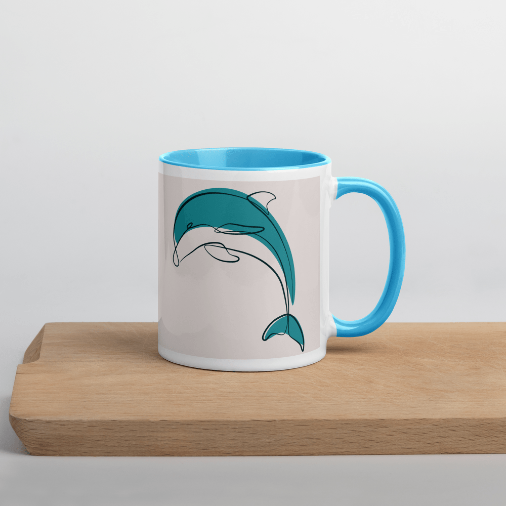 Dolphin Line Art Mug freeshipping - Woolly Mammoth Media