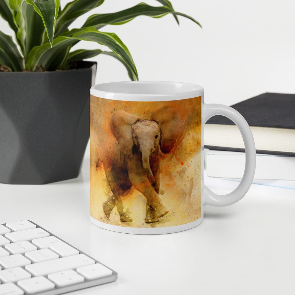 Elephant Art Stompy Mug freeshipping - Woolly Mammoth Media