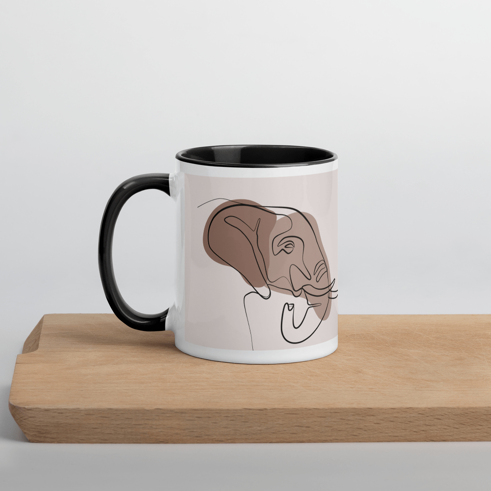 Elephant Line Art Mug freeshipping - Woolly Mammoth Media