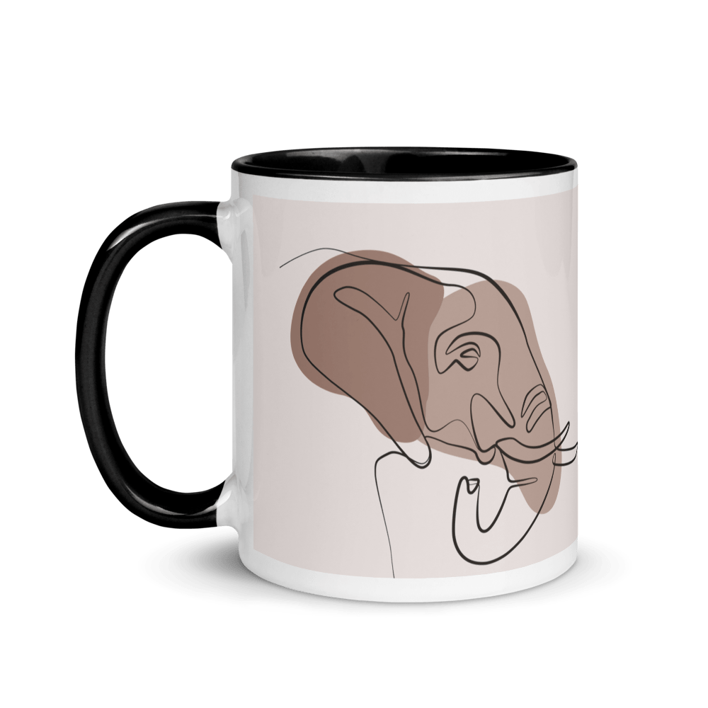 Elephant Line Art Mug freeshipping - Woolly Mammoth Media