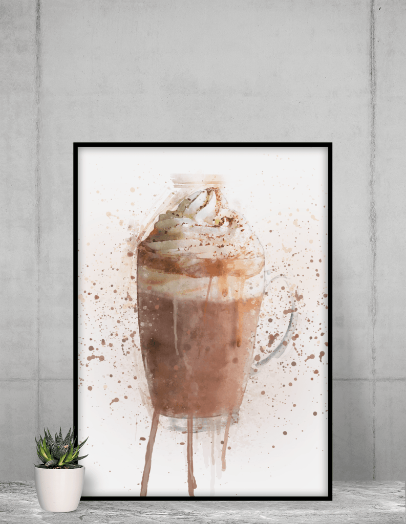 Woolly Mammoth Media Non-Alcohol Drinks 16x12" Framed Print Hot Chocolate Wall Art Print