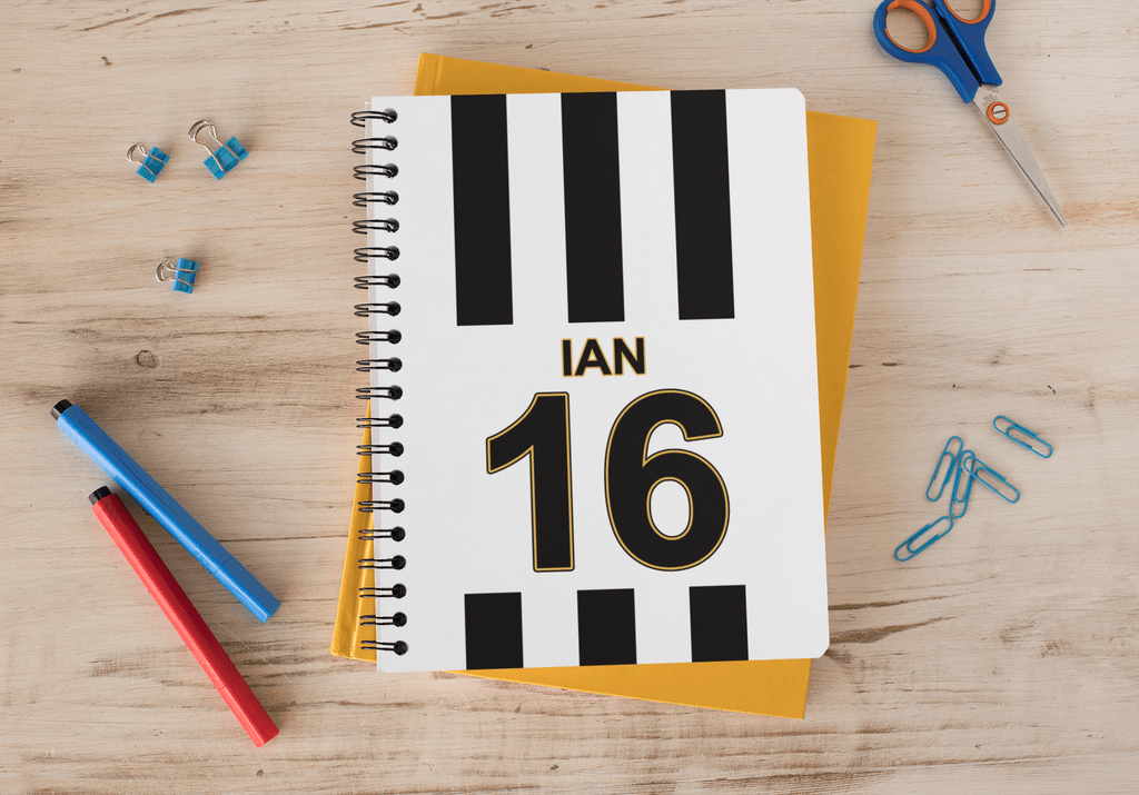 Notts County Personalised Football Notebook freeshipping - Woolly Mammoth Media