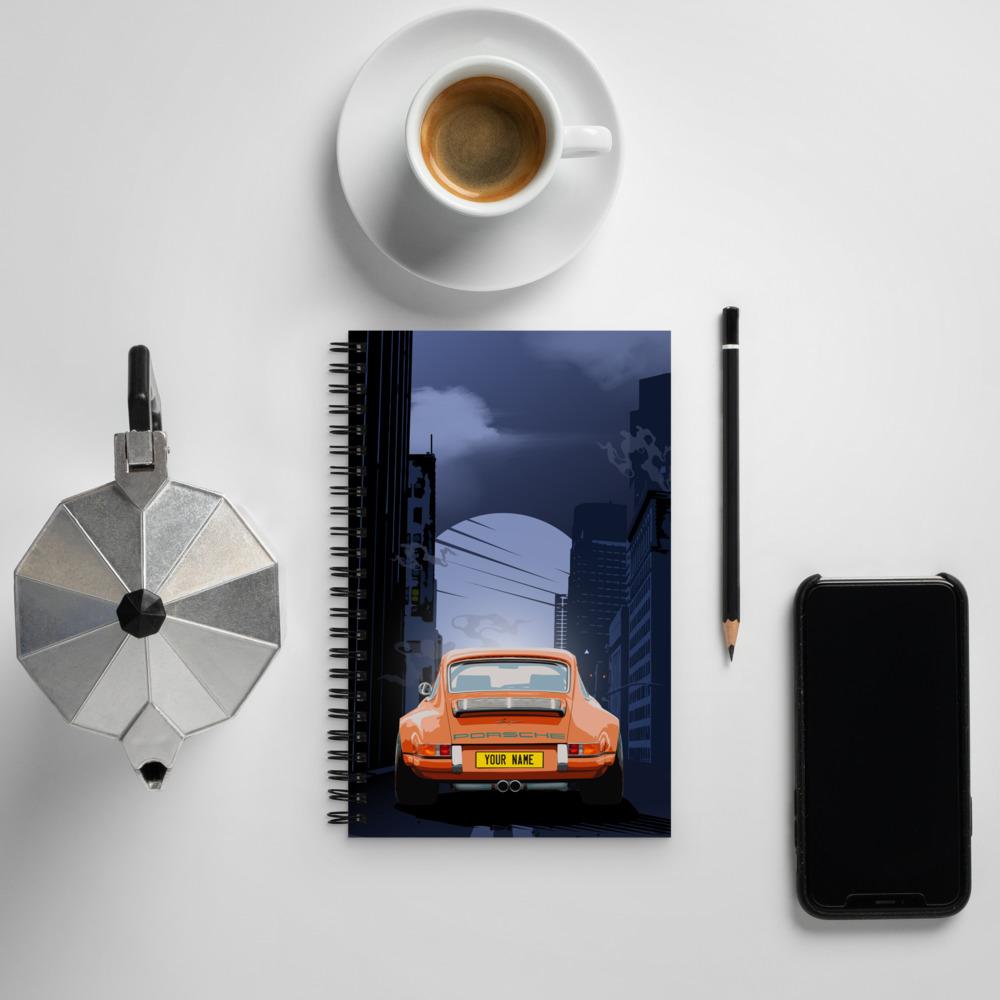Orange 911 Personalised Car Notebook freeshipping - Woolly Mammoth Media