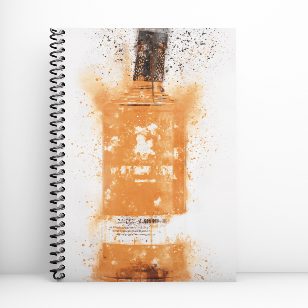 Orange Gin Bottle Notebook freeshipping - Woolly Mammoth Media