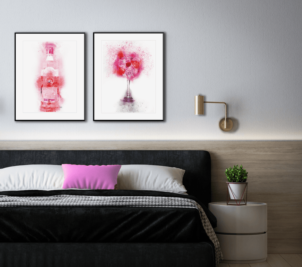 Pink Gin and Tonic Glass Wall Art freeshipping - Woolly Mammoth Media