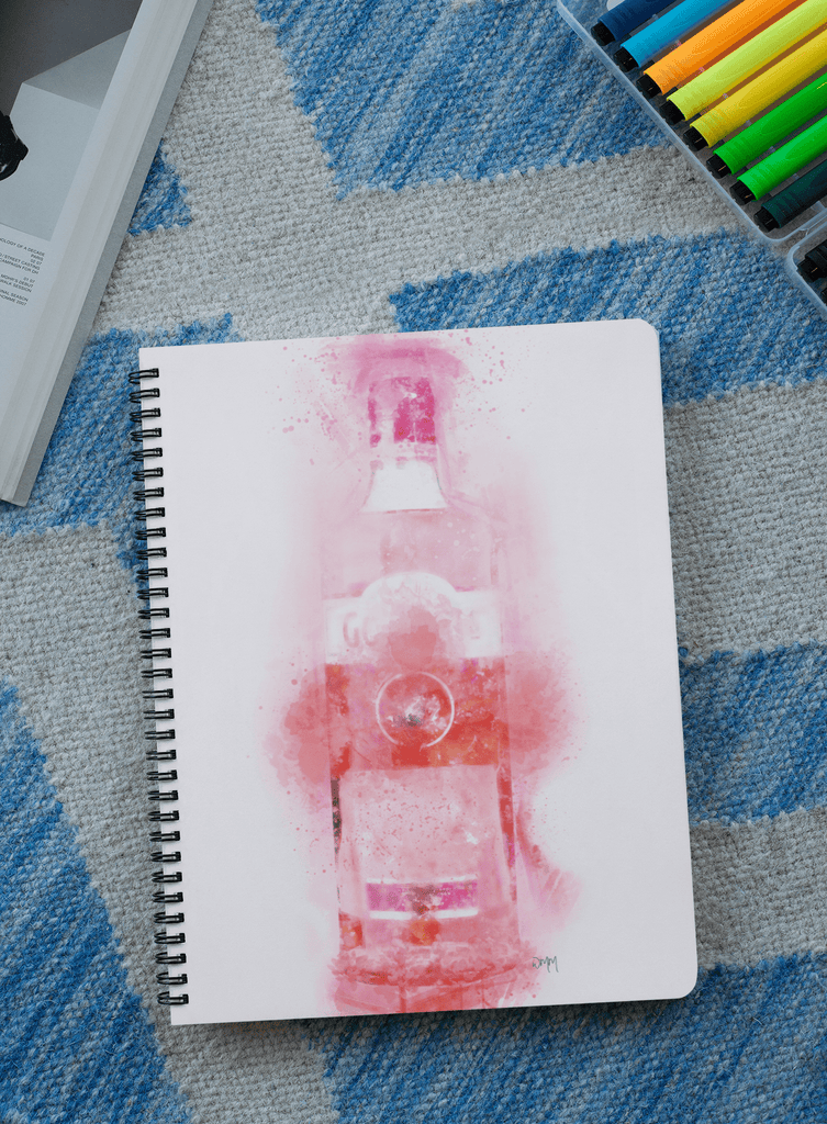 Pink Gin Bottle Notebook freeshipping - Woolly Mammoth Media