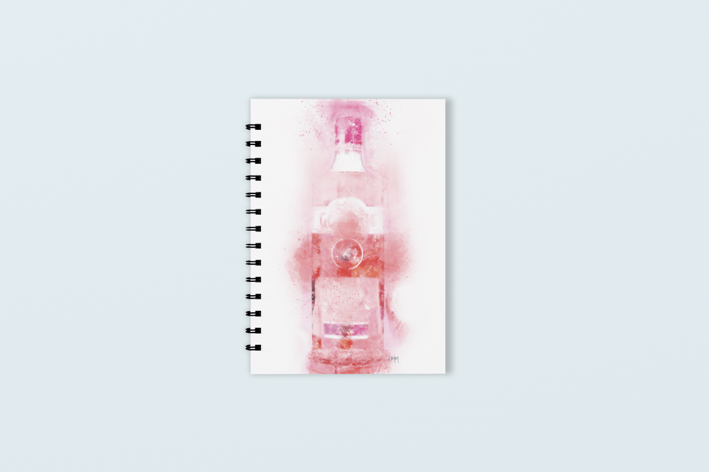 Woolly Mammoth Media Pink Gin Bottle Notebook