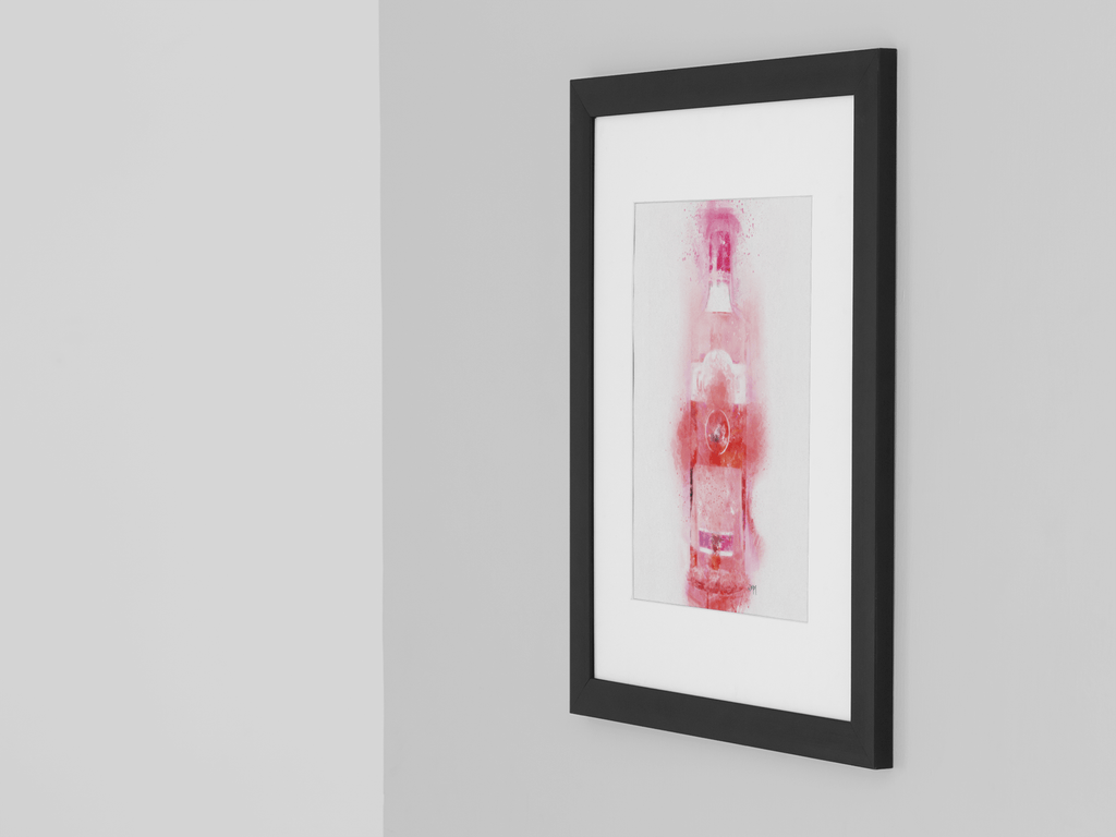 Pink Gin Bottle Wall Art Print freeshipping - Woolly Mammoth Media
