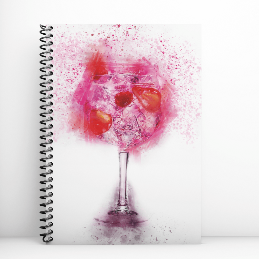 Pink Gin Glass Notebook freeshipping - Woolly Mammoth Media