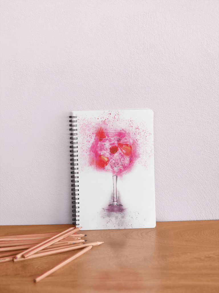 Woolly Mammoth Media Pink Gin Glass Notebook