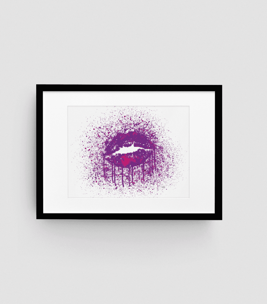 Sexy Purple Lips Art Print freeshipping - Woolly Mammoth Media