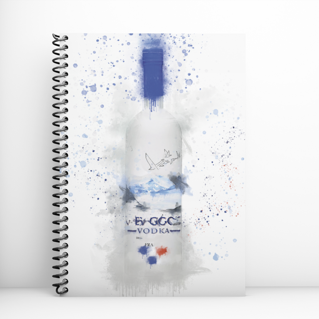 Premium Grey Vodka Bottle Art Notebook freeshipping - Woolly Mammoth Media