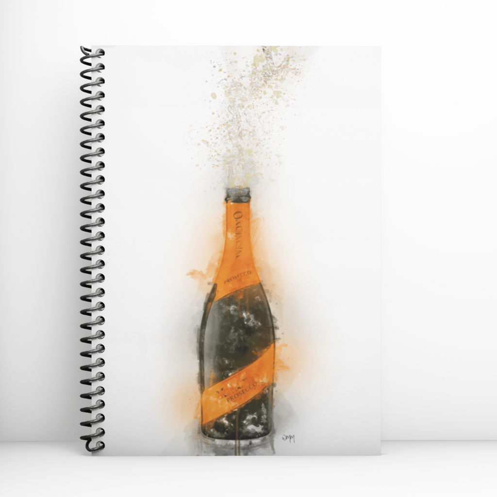 Prosecco Bottle Art Notebook freeshipping - Woolly Mammoth Media