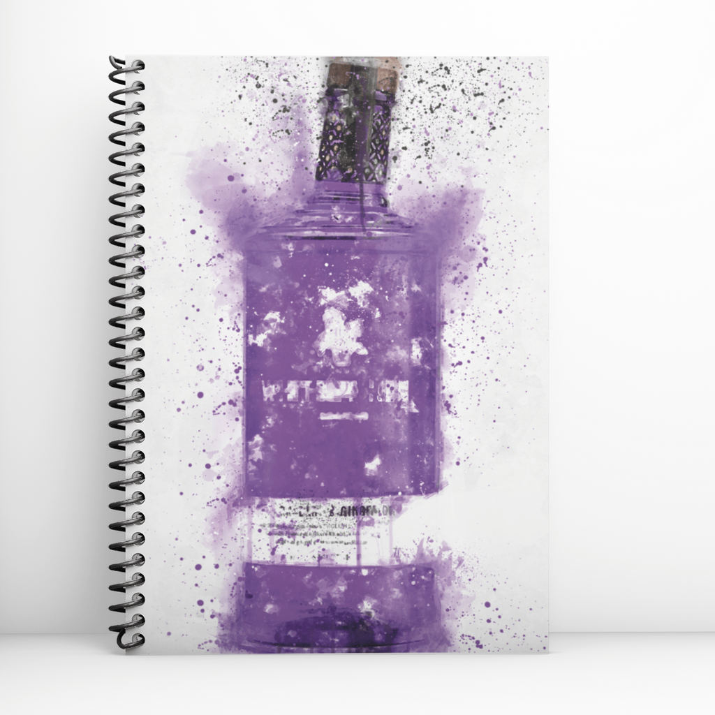 Purple Gin Bottle Notebook freeshipping - Woolly Mammoth Media