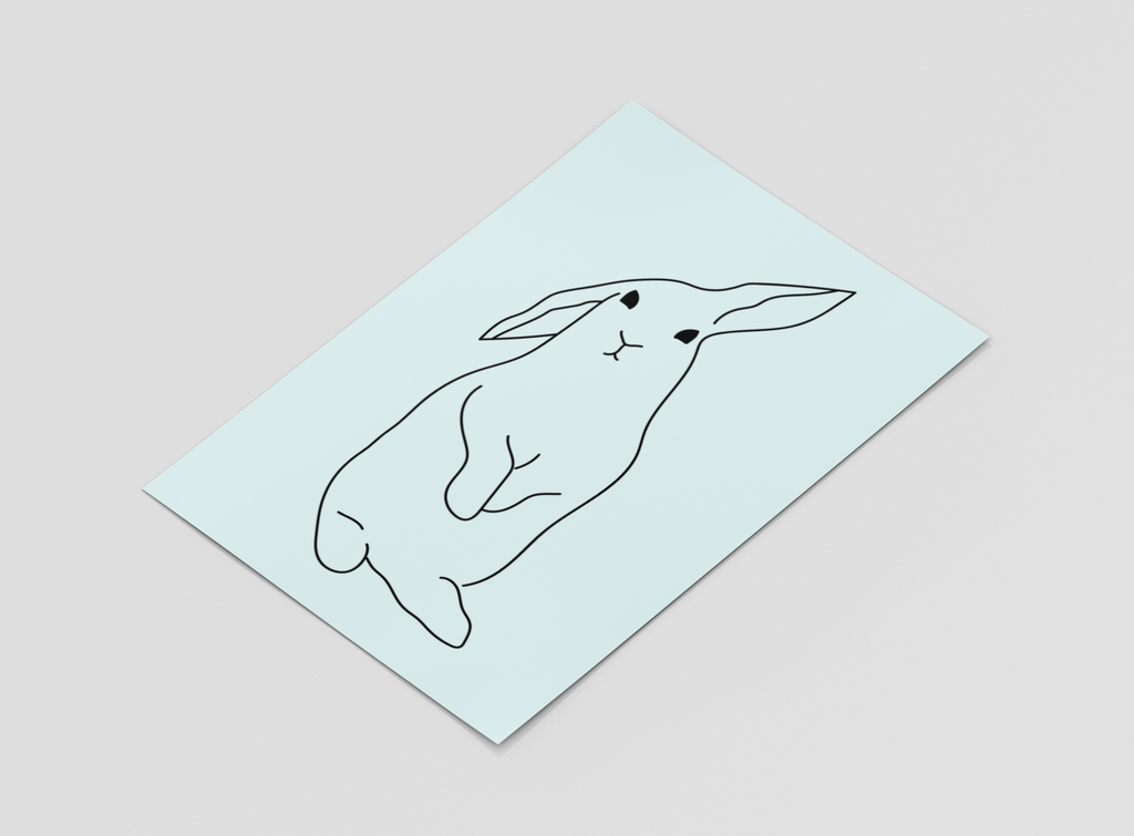 Woolly Mammoth Media Rabbit Line Art Print