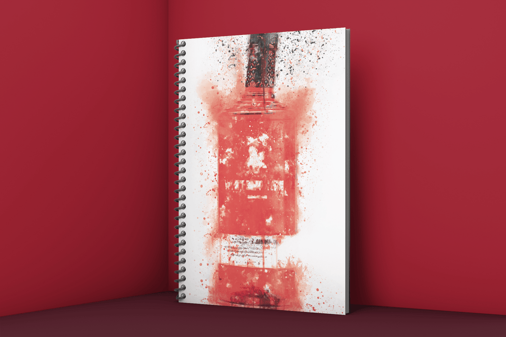 Raspberry Gin Bottle Art Notebook freeshipping - Woolly Mammoth Media