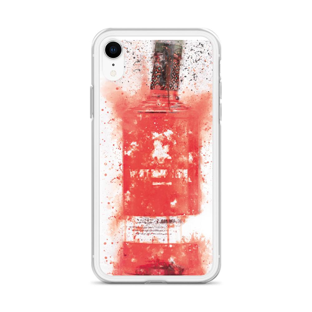 Raspberry Red Gin Bottle Splatter Art iPhone Case Cover freeshipping - Woolly Mammoth Media