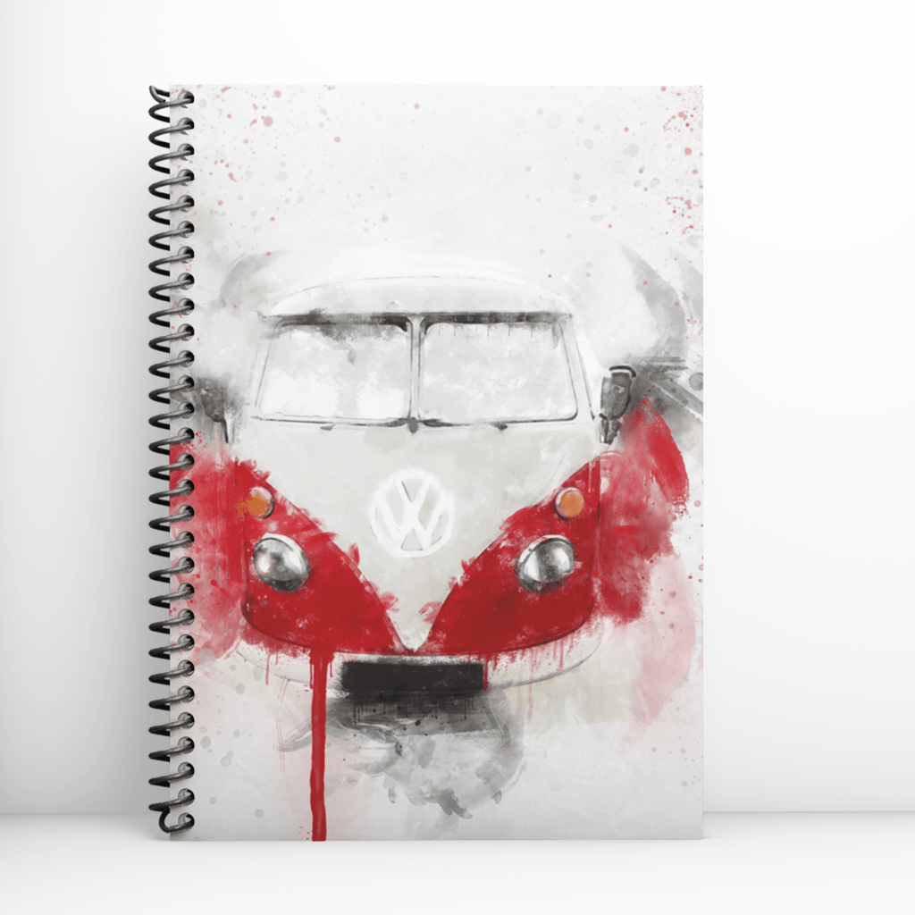 Campervan Red Art Notebook freeshipping - Woolly Mammoth Media