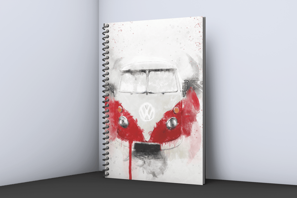 Campervan Red Art Notebook freeshipping - Woolly Mammoth Media