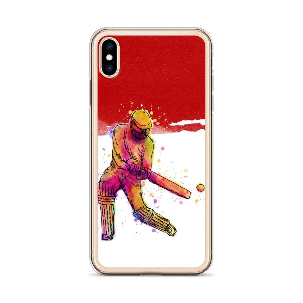 Cricket Player iPhone Case Red Art freeshipping - Woolly Mammoth Media