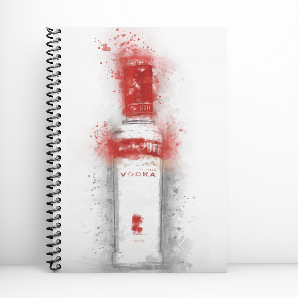 Red Vodka Bottle Notebook freeshipping - Woolly Mammoth Media