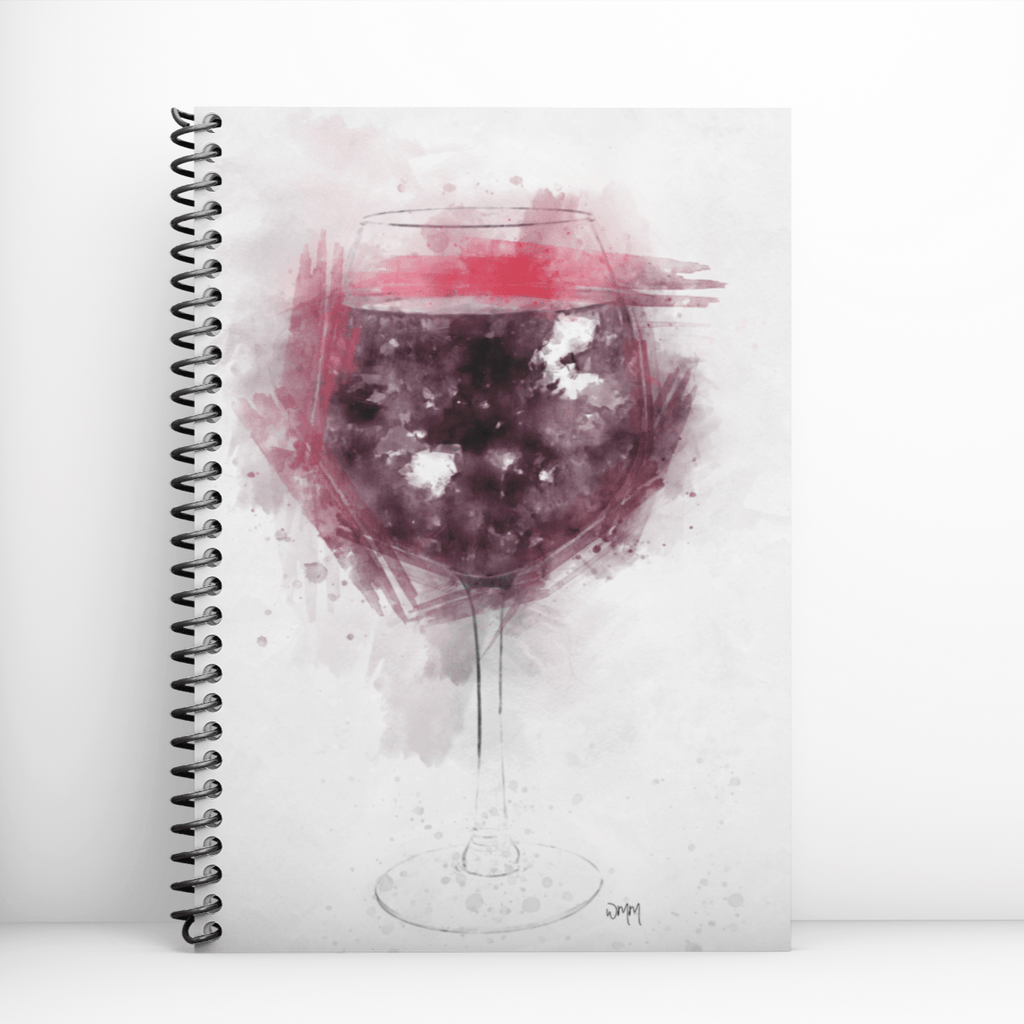 Red Wine Glass Art Notebook freeshipping - Woolly Mammoth Media