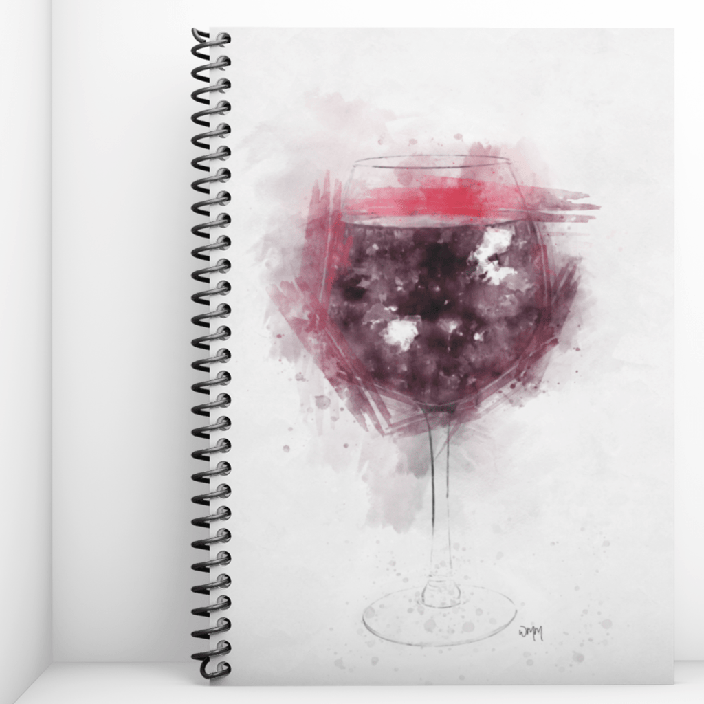 Red Wine Glass Art Notebook freeshipping - Woolly Mammoth Media