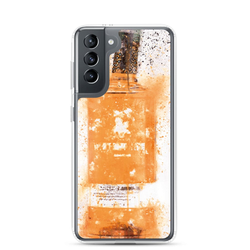 Woolly Mammoth Media Samsung Galaxy S21 Samsung Orange Gin Bottle Splatter Art case cover