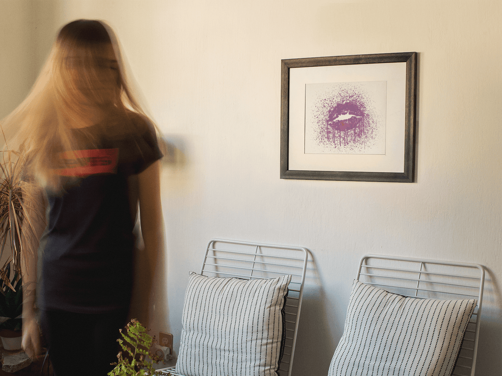 Sexy Purple Lips Art Print freeshipping - Woolly Mammoth Media