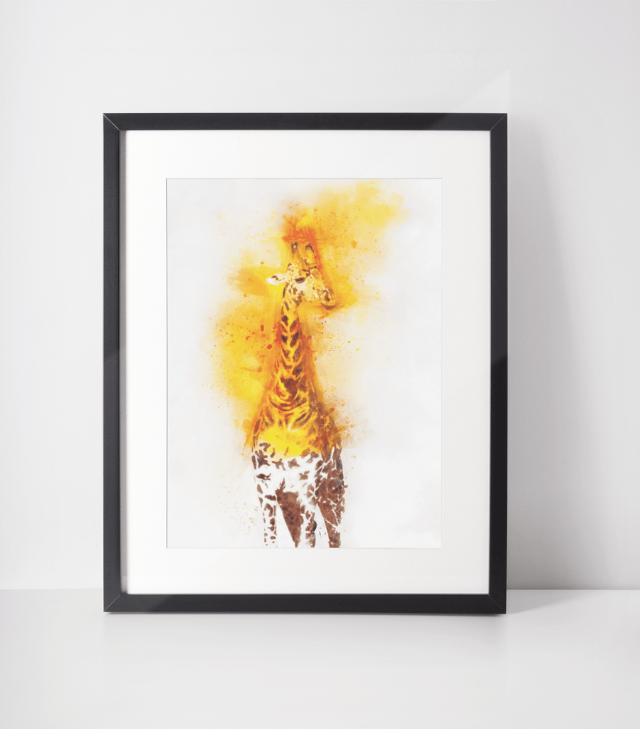 Giraffe Wall Art Animal Print - Woolly Mammoth Media