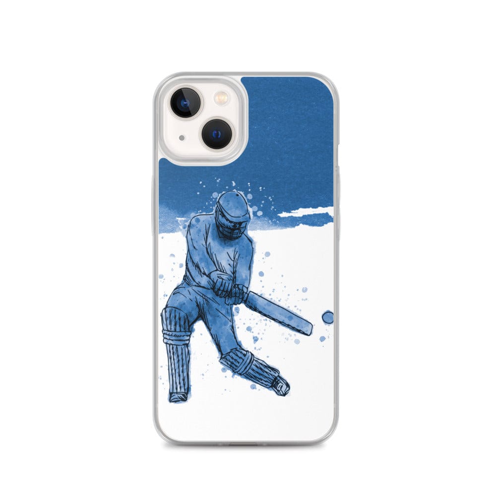 Woolly Mammoth Media Sports iPhone 13 Cricket Player Blue iPhone Case Cover