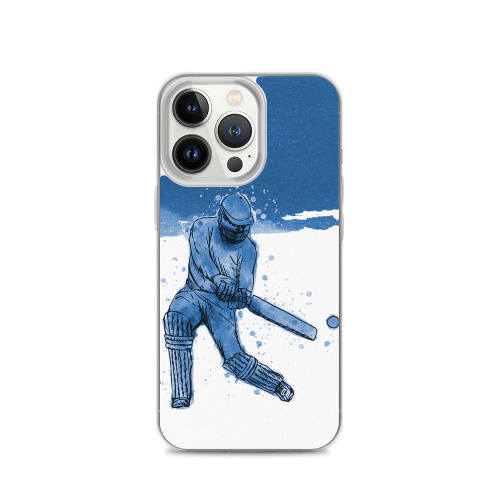 Woolly Mammoth Media Sports iPhone 13 Pro Cricket Player Blue iPhone Case Cover