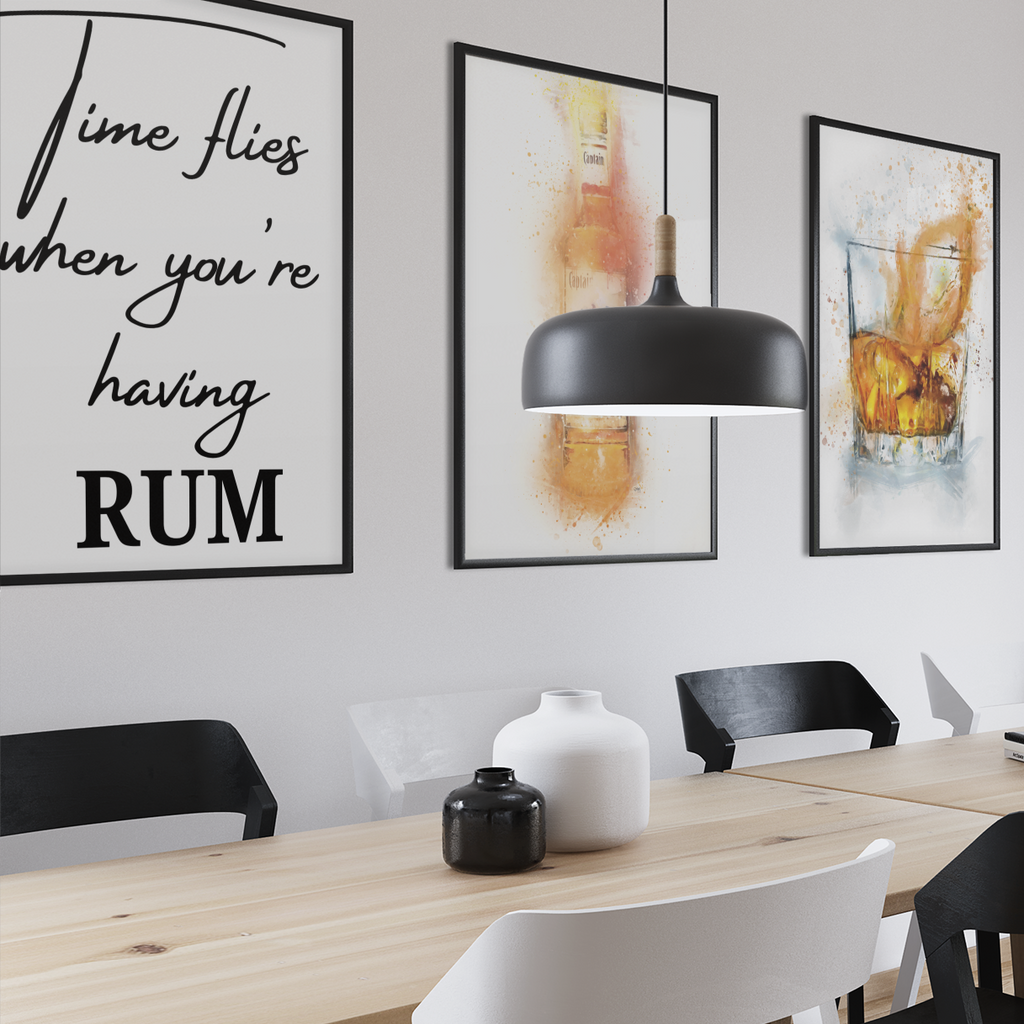 Time Flies when you're having rum set of 2 wall art prints - Woolly Mammoth Media