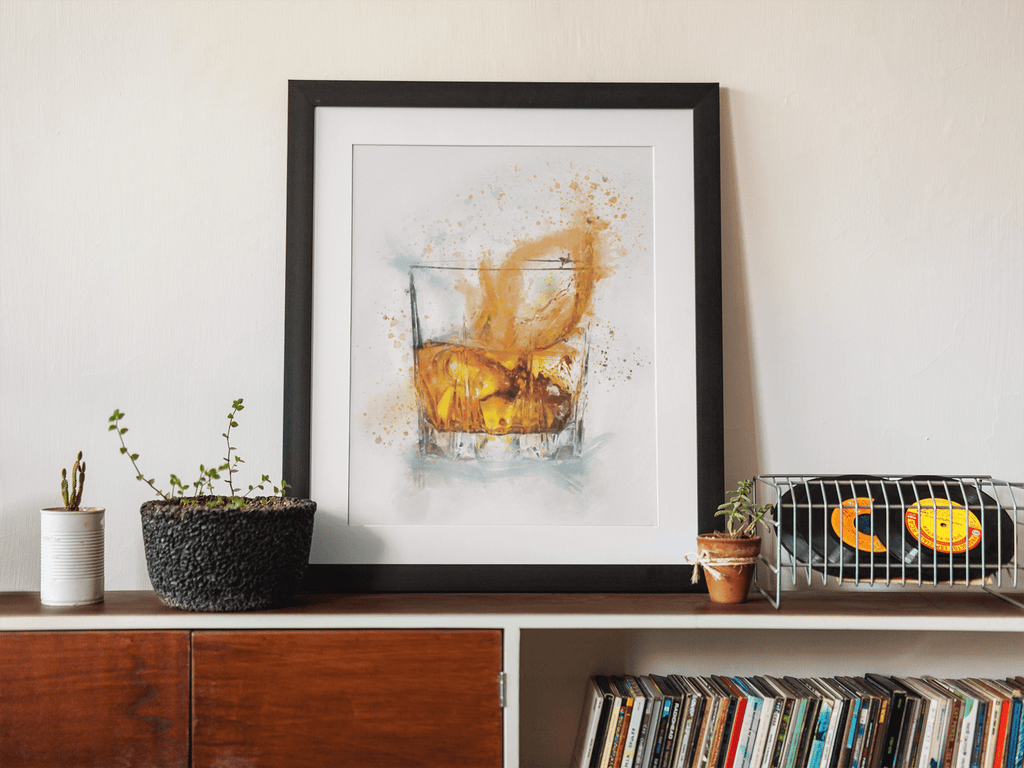 Whisky Glass Wall Art Print freeshipping - Woolly Mammoth Media