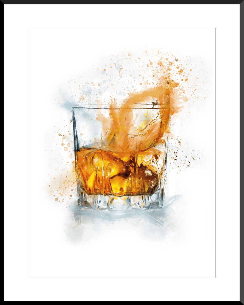 Whiskey & Glass set of 2 Wall Art Prints freeshipping - Woolly Mammoth Media