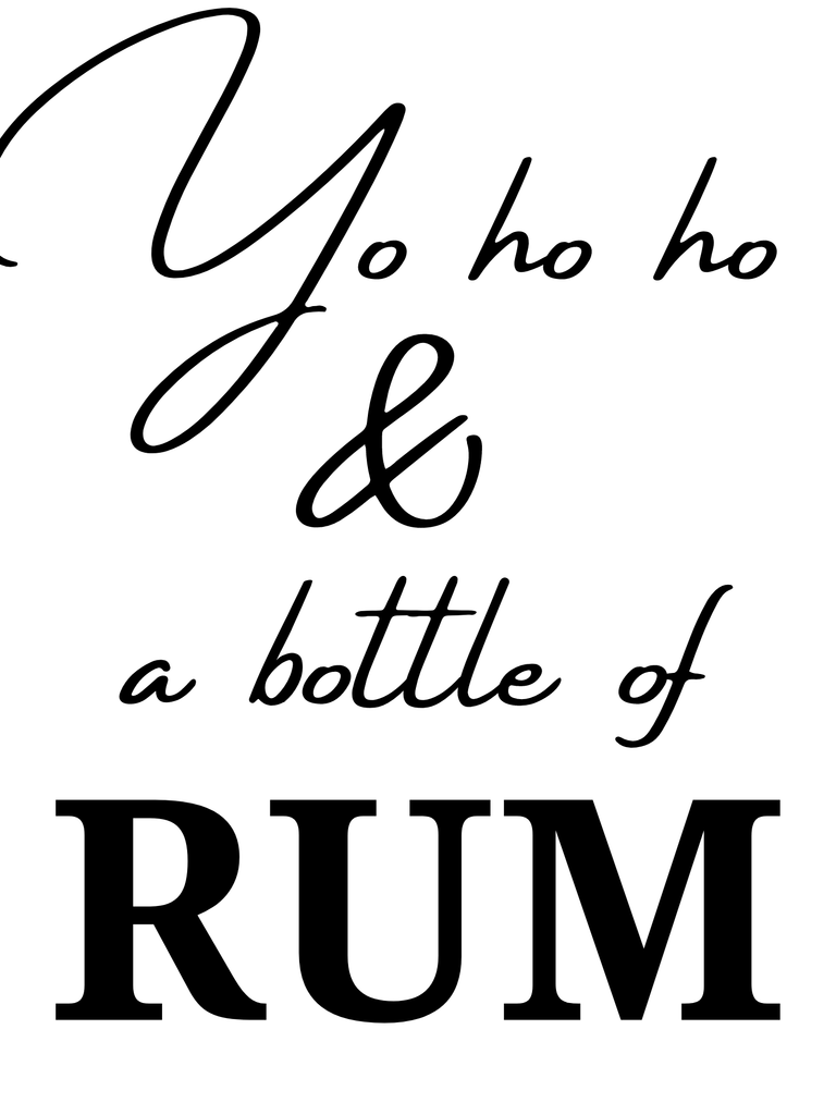 Yo Ho Ho & a bottle of Rum set of 2 wall art prints freeshipping - Woolly Mammoth Media